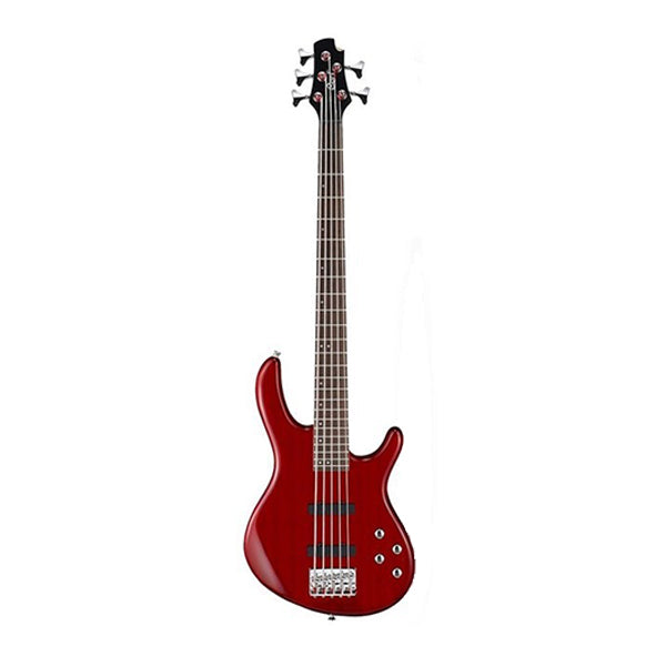 Cort Action A 5 String Double Cutaway Bolt On G4 Solid Body Trans Red Electric Bass Guitar