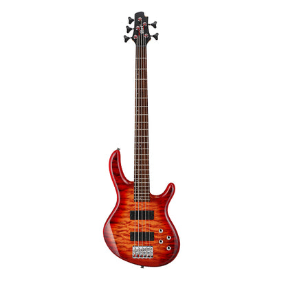 Cort Action V DLX 4 String Double Cutaway Bolt On Agathis Cherry Red Sunburst Electric Guitar (VDLX)