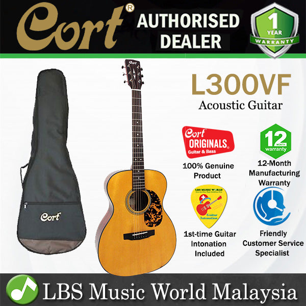 Cort L300VF OM Solid Adirondack Spruce Top Acoustic Guitar with Pickup (L300 VF)