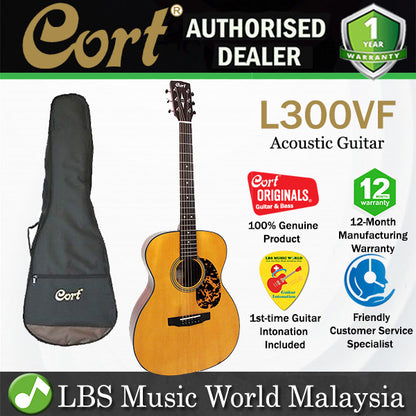 Cort L300VF OM Solid Adirondack Spruce Top Acoustic Guitar with Pickup (L300 VF)