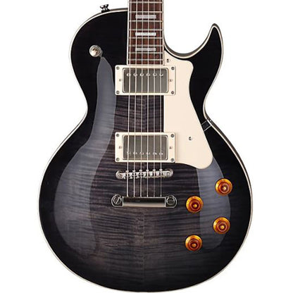 Cort CR250 Cutaway Mahogany Maple Top HH Pickup Trans Black Electric Guitar (CR 250)