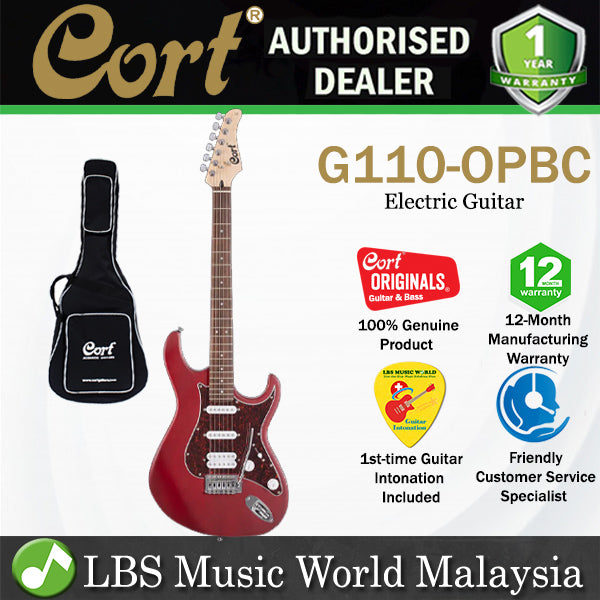 Cort G110 Double Cutaway Poplar Humbucker 2 Single Coil Pickup Electric Guitar - Open Pore Black Cherry (G 110 OPBC)