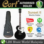 Cort Sunset II Single Cutaway Chambered Mahogany Maple Top HH Pickup Electric Guitar Black (SunsetII)