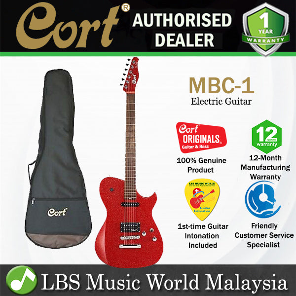 Cort MBC-1 Bolt On Single Cutaway Matt Matthew Bellamy Red Sparkle HS Pickup Electric Guitar (MBC1 MBC 1)