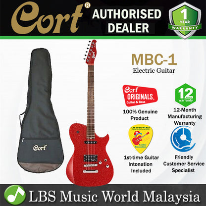 Cort MBC-1 Bolt On Single Cutaway Matt Matthew Bellamy Red Sparkle HS Pickup Electric Guitar (MBC1 MBC 1)