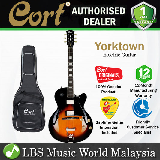 Cort Yorktown Set In Single Cutaway Spruce Top Classic Rocker HH Pickup Burst Electric Guitar