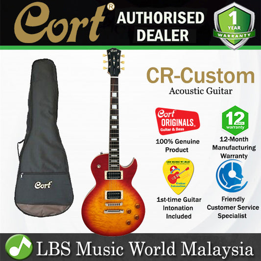 Cort CR Custom Cutaway Mahogany Duncan HH Pickup Cherry Red Sunburst Electric Guitar (CRCustom)