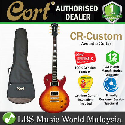 Cort CR Custom Cutaway Mahogany Duncan HH Pickup Cherry Red Sunburst Electric Guitar (CRCustom)