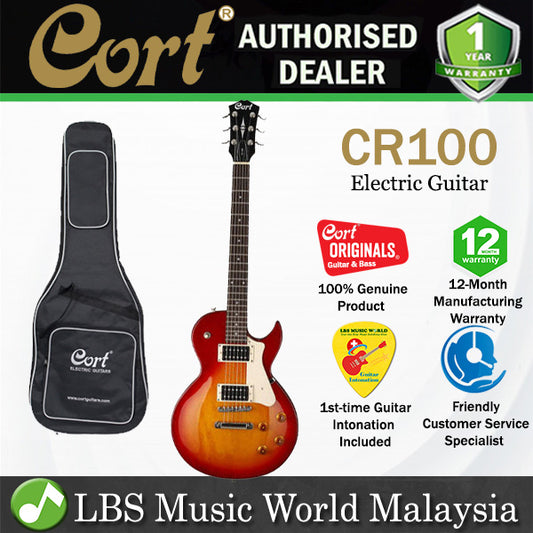 Cort CR100 Cutaway Mahogany Maple Top Powersound HH Pickup Electric Guitar (CR 100)