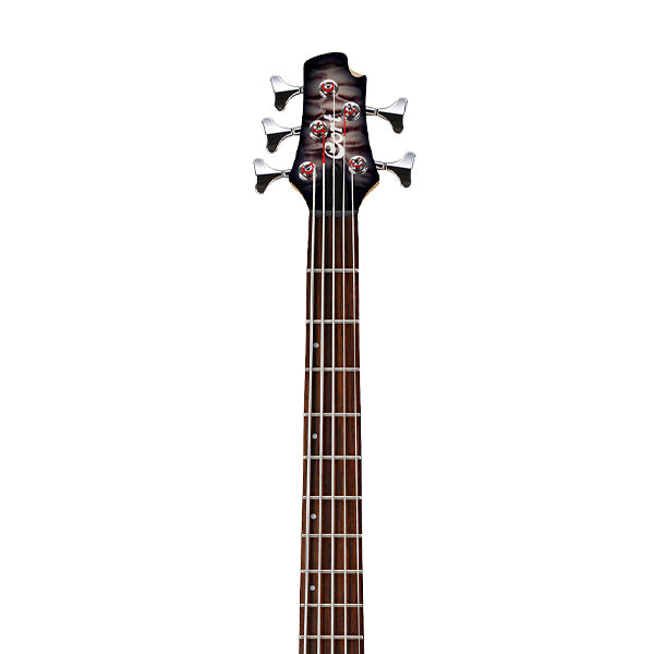 Cort Action DLX V Plus 5 String Double Cutaway Bolt On Poplar Electric Bass Guitar - Faded Grey Burst