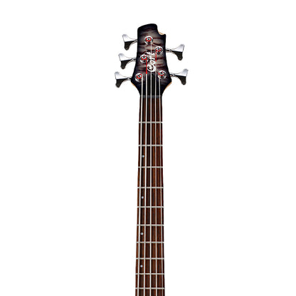 Cort Action DLX V Plus 5 String Double Cutaway Bolt On Poplar Electric Bass Guitar - Faded Grey Burst