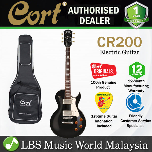 Cort CR200 Single Cutaway Mahogany Classic Rocker HH Pickup Black Electric Guitar (CR 200)