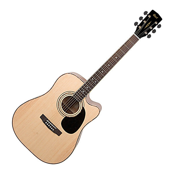 Cort AD880CE Dreadnought Cutaway Spruce Top Acoustic Guitar with Pickup Natural Satin (AD 880CE)