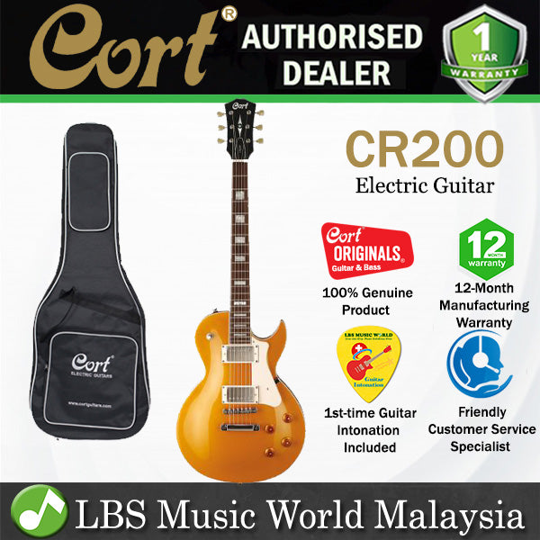 Cort CR200 Single Cutaway Mahogany HH Pickup Gold Top Electric Guitar (CR 200)