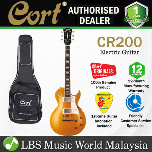 Cort CR200 Single Cutaway Mahogany HH Pickup Gold Top Electric Guitar (CR 200)