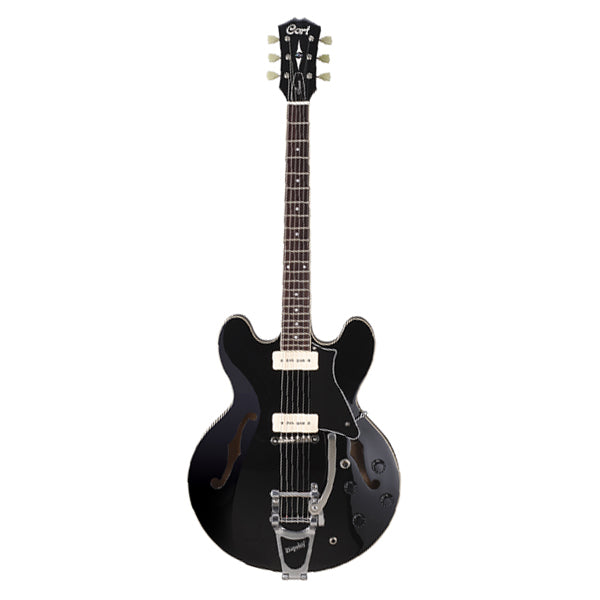 Cort Source-BV Set In Semi Hollow Cutaway Maple Top Electric Guitar Black with Bag (Source BV)