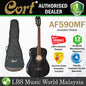Cort AF590MF Concert African Mahogany Black Open Pore Acoustic Guitar with Pickup (AF 590MF)
