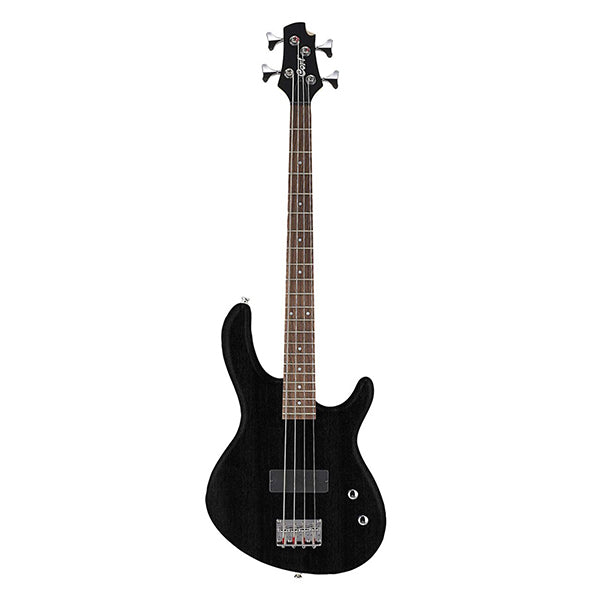 Cort Action Junior w/CGP31 4 String Double Cutaway Agathis Open Pore Black Electric Bass Guitar