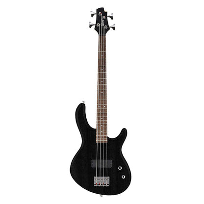 Cort Action Junior w/CGP31 4 String Double Cutaway Agathis Open Pore Black Electric Bass Guitar