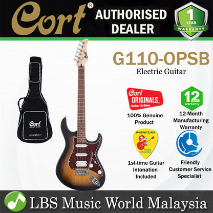 Cort G110 Double Cutaway Poplar Humbucker 2 Single Coil Pickup Electric Guitar - Open Pore Sunburst (G 110 OPSB)