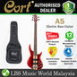 Cort A5 5 String Double Cutaway Neck Thru Figured Maple Top Open Pore Electric Bass Guitar (A 5)