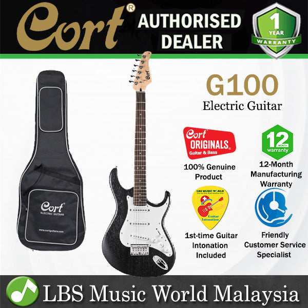 Cort G100 Double Cutaway Bolt On Meranti Electric Guitar with SSS Pickup Jatoba Fingerboard and Bag (G 100)