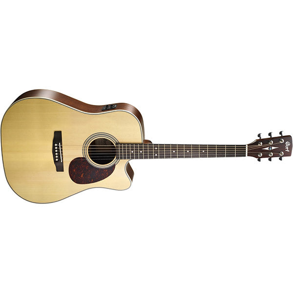 Cort MR600F Dreadnought Cutaway Solid Spruce Top Acoustic Guitar with Pickup and Case (MR 600F)