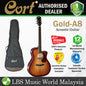 Cort Gold-A8 Auditorium Cutaway Torrefied Solid Sitka Spruce Acoustic Guitar with Bag Light Burst (Gold  A8)