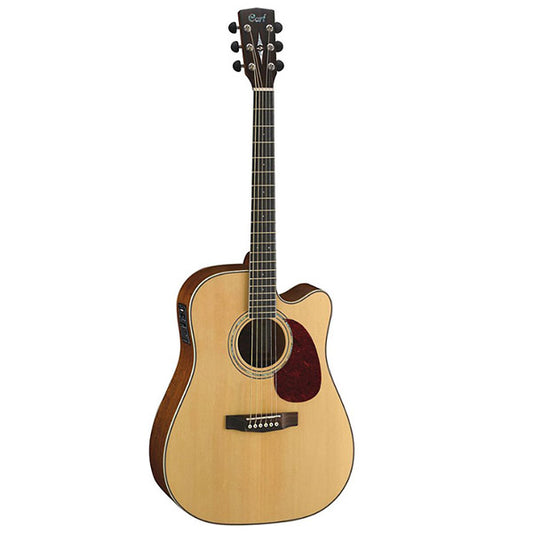 Cort MR600F Dreadnought Cutaway Solid Spruce Top Acoustic Guitar with Pickup and Gigbag (MR 600F)
