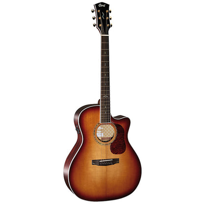 Cort Gold-A8 Auditorium Cutaway Torrefied Solid Sitka Spruce Acoustic Guitar with Bag Light Burst (Gold  A8)