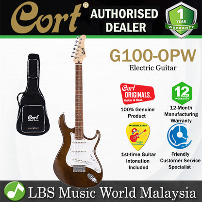 Cort G100 Double Cutaway Bolt On Meranti Electric Guitar with SSS Pickup Jatoba Fingerboard and Bag (G 100)
