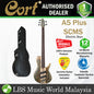 Cort A5 Plus SCMS 5 String Double Cutaway Swamp Ash Trans Grey Electric Bass Guitar with Case