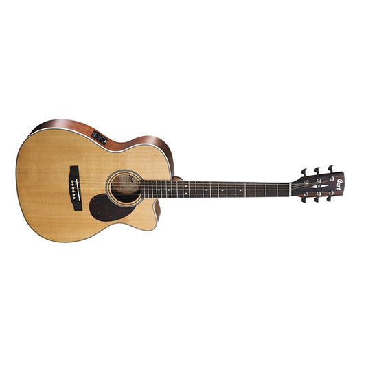 Cort L100-OC OM Cutaway Solid Spruce Top Acoustic Guitar with Pickup (L100OC L100 OC)