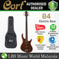 Cort B4 4 String Double Cutaway Bolt On Swamp Ash Open Pore Mahogany Electric Bass Guitar