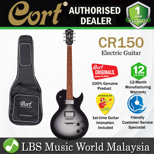 Cort CR150 Cutaway Mahogany Classic Rocker-II HH Pickup Silver Burst Satin Electric Guitar (CR 150)