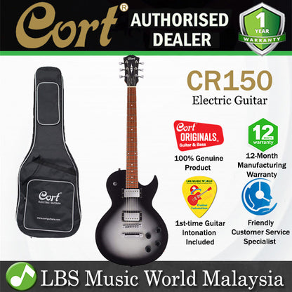 Cort CR150 Cutaway Mahogany Classic Rocker-II HH Pickup Silver Burst Satin Electric Guitar (CR 150)