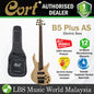 Cort B5 Plus AS 5 String Double Cutaway Bolt On Swamp Ash Open Pore Natural Electric Bass Guitar