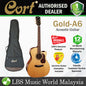 Cort Gold-A6 Auditorium Full Solid Acoustic Electric Guitar with Bag - Natural Glossy (Gold A6)