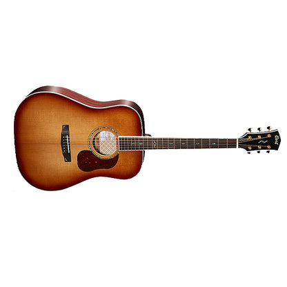 Cort Gold-D8 Dreadnought Torrefied Solid Sitka Spruce Acoustic Guitar with Bag Light Burst (Gold D8)