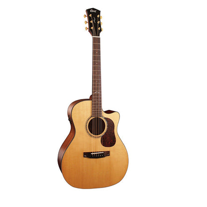 Cort Gold-A6 Auditorium Full Solid Acoustic Electric Guitar with Bag - Natural Glossy (Gold A6)