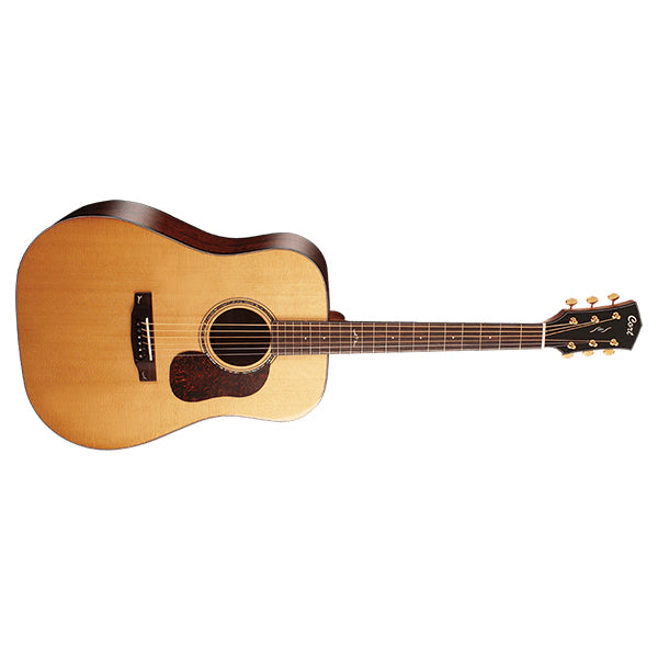 Cort Gold-A6 Auditorium Full Solid Acoustic Electric Guitar with Bag - Natural Glossy (Gold A6)