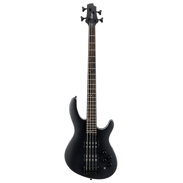 Cort C4H 4 String Double Cutaway Bolt On Mahogany Black Electric Bass Guitar (C 4H)