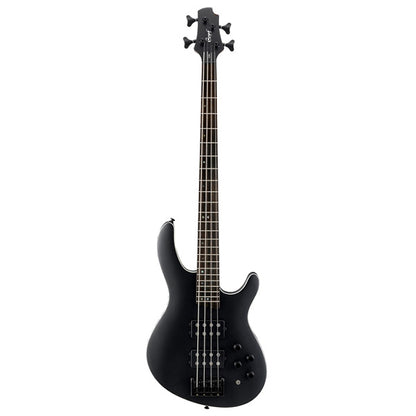 Cort C4H 4 String Double Cutaway Bolt On Mahogany Black Electric Bass Guitar (C 4H)
