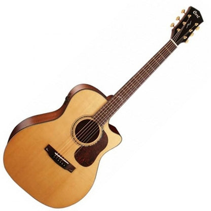 Cort Gold-A6 Auditorium Full Solid Acoustic Electric Guitar with Bag - Natural Glossy (Gold A6)