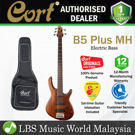 Cort B5 Plus MH 5 String Double Cutaway Bolt On Mahogany Electric Bass Guitar