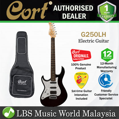 Cort G250LH Double Cutaway Bolt On Basswood SSH Pickup Burst Left Handed Electric Guitar (G250 LH)