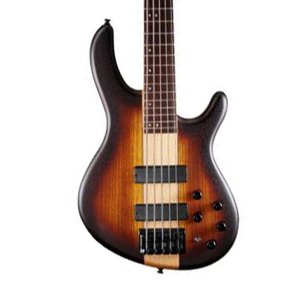 Cort C5 Plus ZBMH 5 String Double Cutaway Bolt On Mahogany Electric Bass Guitar - Open Pore Tabacco Burst