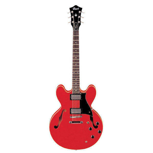 Cort Source Set In Semi Hollow Single Cutaway Maple Top Cherry Red Electric Guitar with Bag