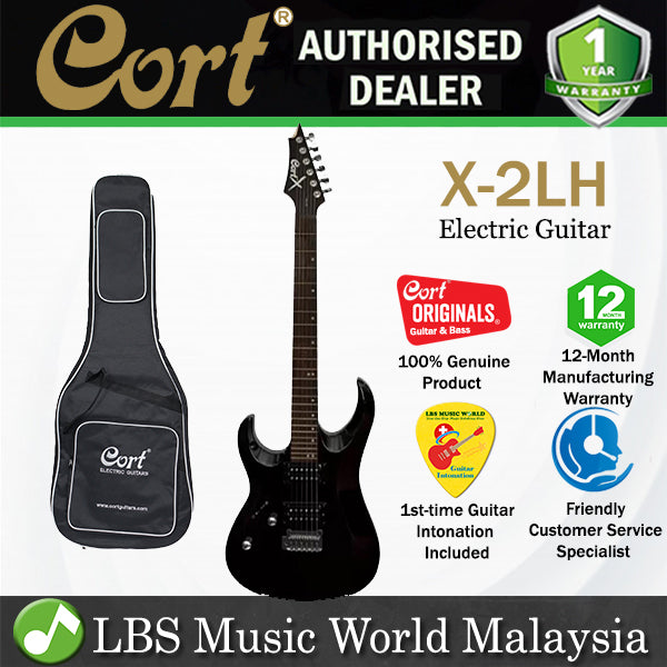 [Discontinued] Cort X-2LH Double Cutaway Solid Maple Bolt on Basswood HH Pickup Left Handed Electric Guitar (X2LH X2 LH)