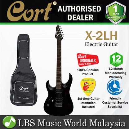 [Discontinued] Cort X-2LH Double Cutaway Solid Maple Bolt on Basswood HH Pickup Left Handed Electric Guitar (X2LH X2 LH)